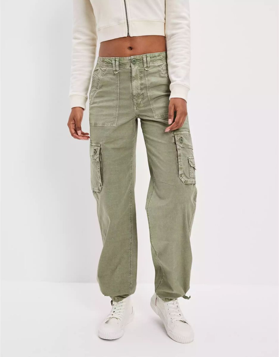 Jean American Eagle AE Snappy Stretch Baggy Cargo Jogger Vert Olive Femme | GZU-20282331